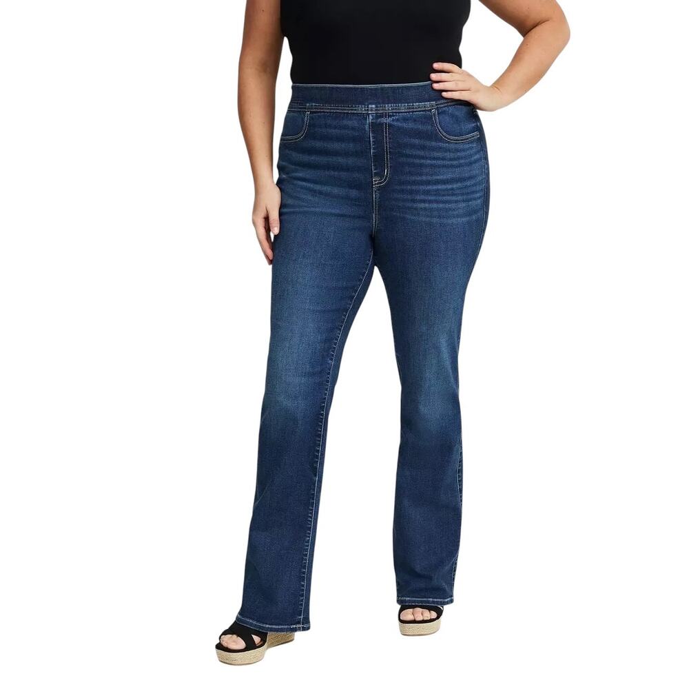 Torrid Lean Jean Slim Boot Super Soft O/S 33” Waist Stretch Pull On Jeans EUC - Picture 3 of 8